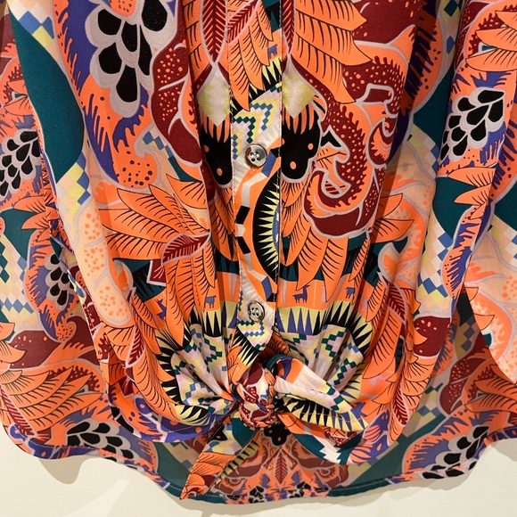 Mara Hoffman size S button down with knot maxi dress- multi coloured - Picture 4 of 4